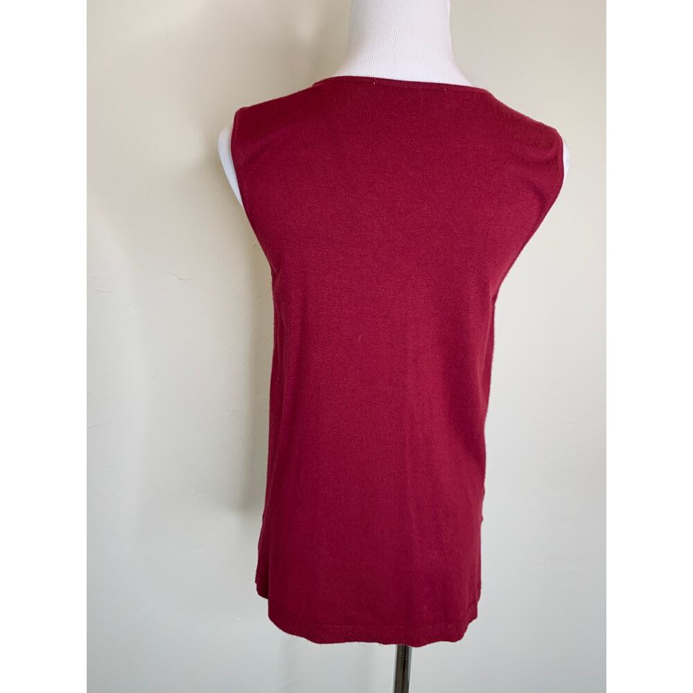 Loft Sweater Shell Ruffle Front Size Medium Petit… - image 2